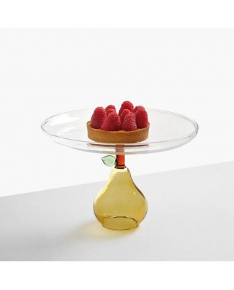 Platou cu picior para, Yellow, Fruits and Flower - designer Alessandra Baldereschi - ICHENDORF